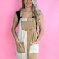 Mineral Wash Color Block Overall Dress -