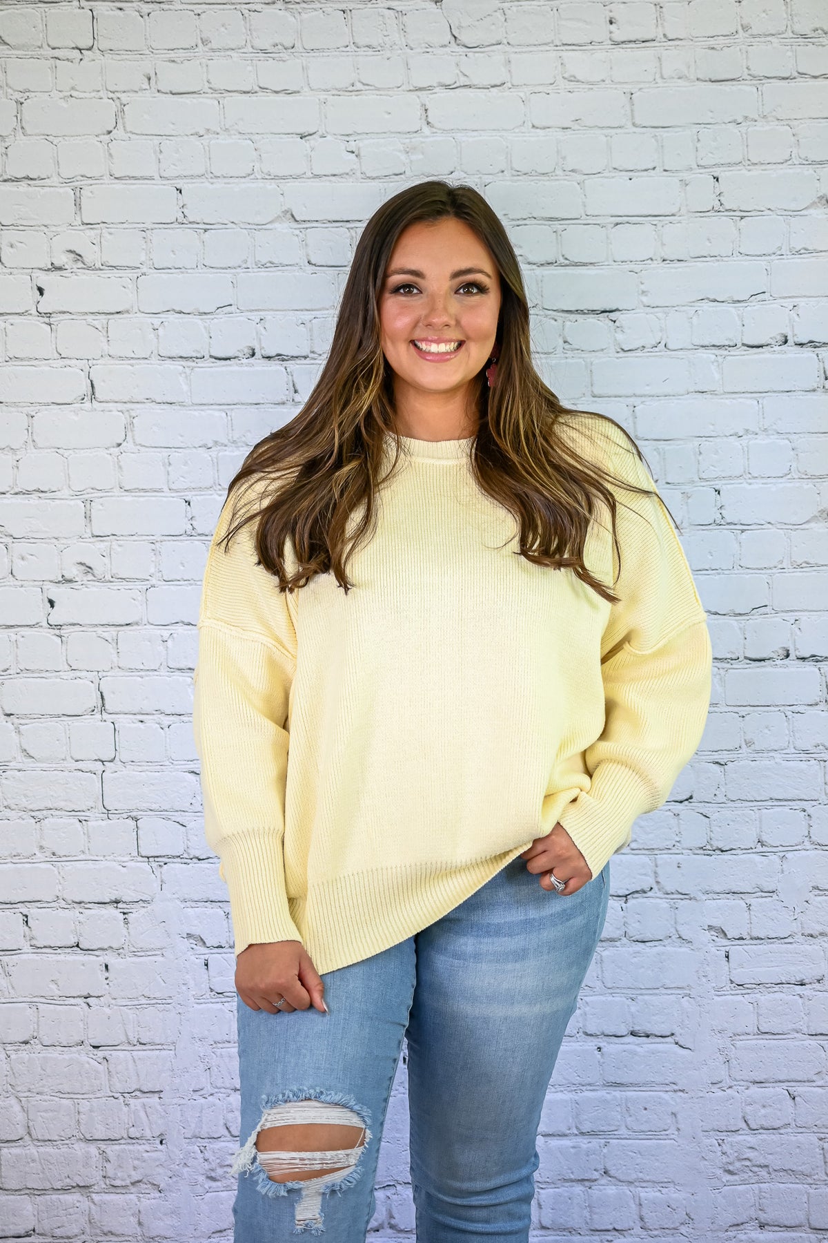 Yes Please Comfy Sweater - Cream -