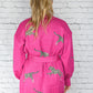 Hot Pink Leopard Belted Sweater Dress -