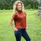 Apricot Mock Neck Top
