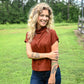 Apricot Mock Neck Top