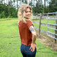 Apricot Mock Neck Top