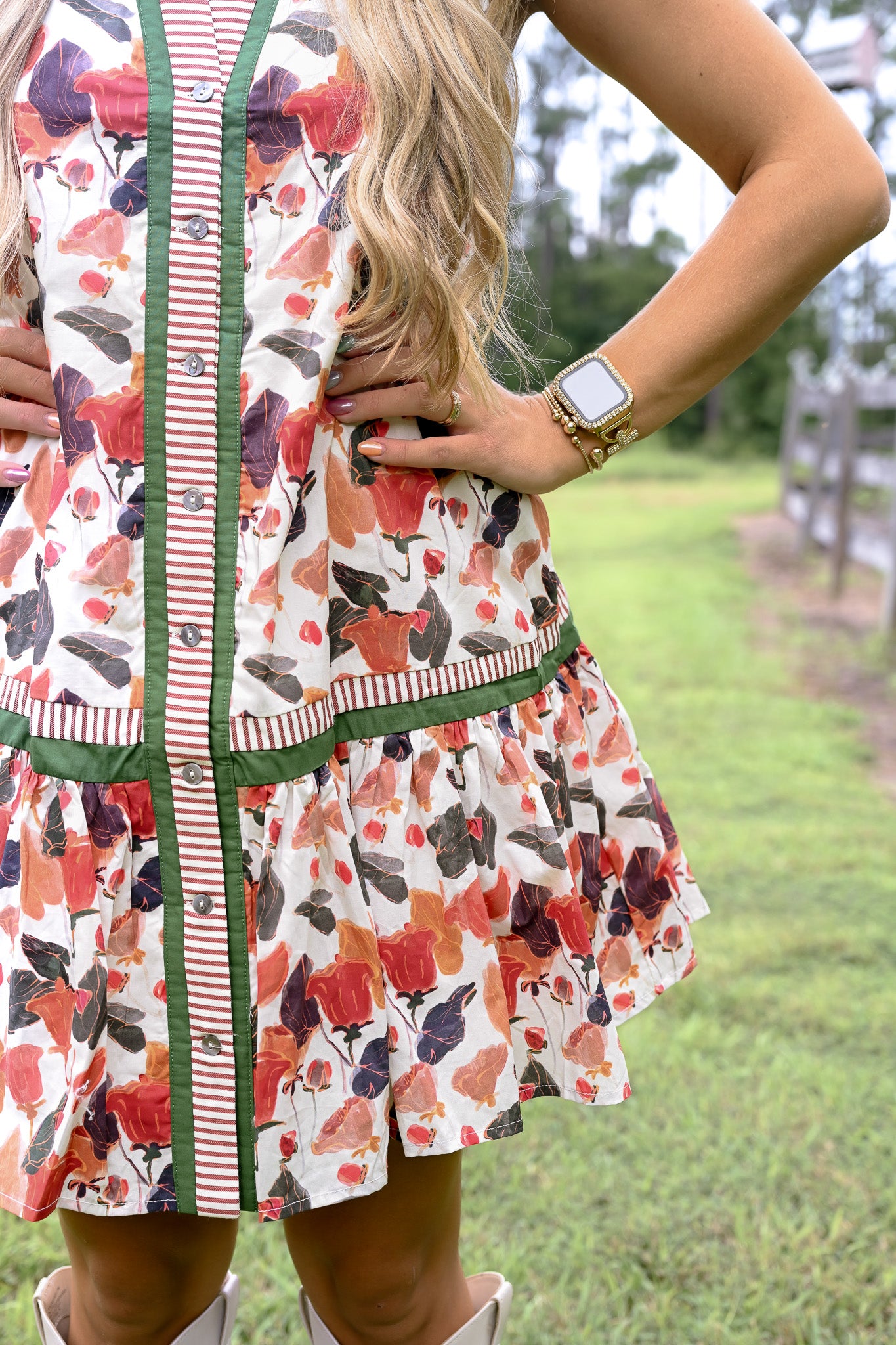 Blooming Fall Sleeveless Dress