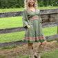 Gaia Green Printed Mini Dress