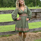 Gaia Green Printed Mini Dress
