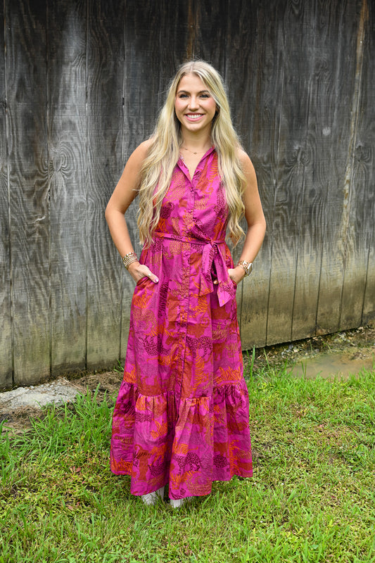 In The Jungle Cileah Collared Maxi Dress