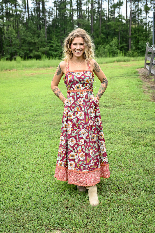 Painted Florals Maxi Dress