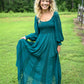 Deep Teal Lace Detail Maxi Dress