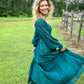 Deep Teal Lace Detail Maxi Dress