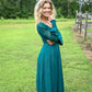 Deep Teal Lace Detail Maxi Dress