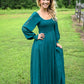 Deep Teal Lace Detail Maxi Dress