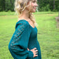 Deep Teal Lace Detail Maxi Dress