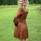 Copper Lace Fit And Flare Mini Dress