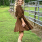 Espresso Fit And Flare Mini Dress