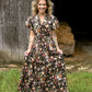 Floral Chocolate Tiered Maxi Dress