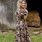 Floral Chocolate Tiered Maxi Dress