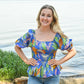 Electric Rainforest Smocked Top -