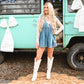 Bethany Denim Tie Waist Romper