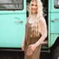 Checkered Mesh Fitted Top -