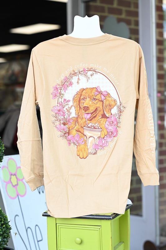 Dogs and Coffee Nicer LS Tee