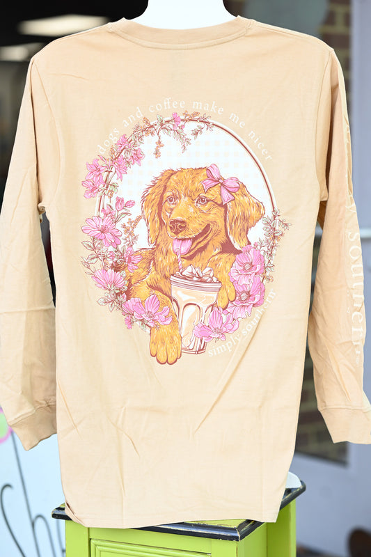 Dogs and Coffee Nicer LS Tee