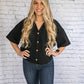 Meet Me at the Coffee Shop Top -  Black -