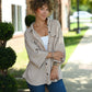 Mineral Wash Waffle Knit Button-Up Shacket: DARK TAUPE