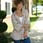 Mineral Wash Waffle Knit Button-Up Shacket: DARK TAUPE