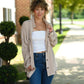Mineral Wash Waffle Knit Button-Up Shacket: DARK TAUPE