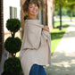 Mineral Wash Waffle Knit Button-Up Shacket: DARK TAUPE