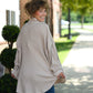 Mineral Wash Waffle Knit Button-Up Shacket: DARK TAUPE