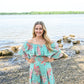 Turquoise Palms Wide Leg Trouser -
