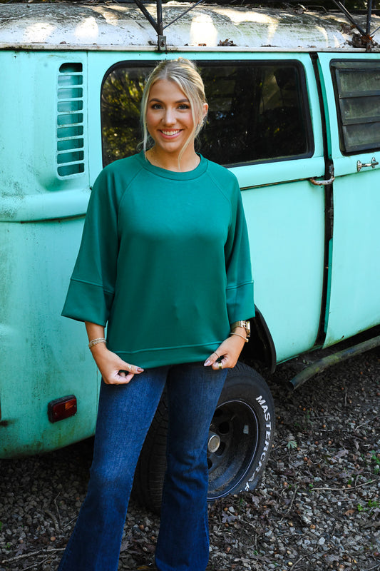Teal Lagoon Lillies Top