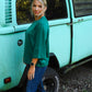 Teal Lagoon Lillies Top