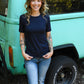 Sally Simple Top - Navy