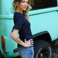 Sally Simple Top - Navy
