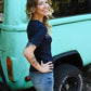 Sally Simple Top - Navy
