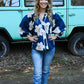 Navy Hibiscus Top