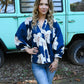 Navy Hibiscus Top