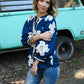 Navy Hibiscus Top