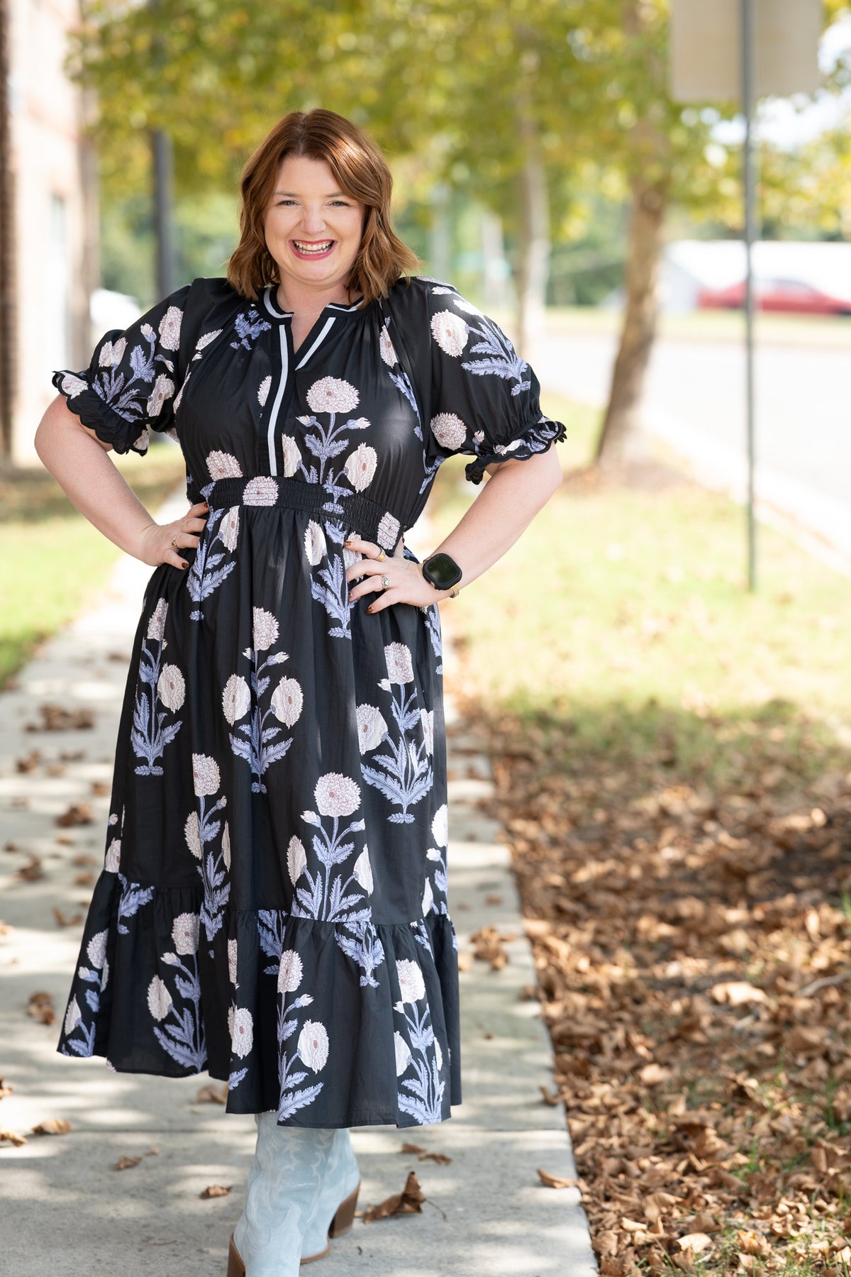 Bowie Blue Floral Midi