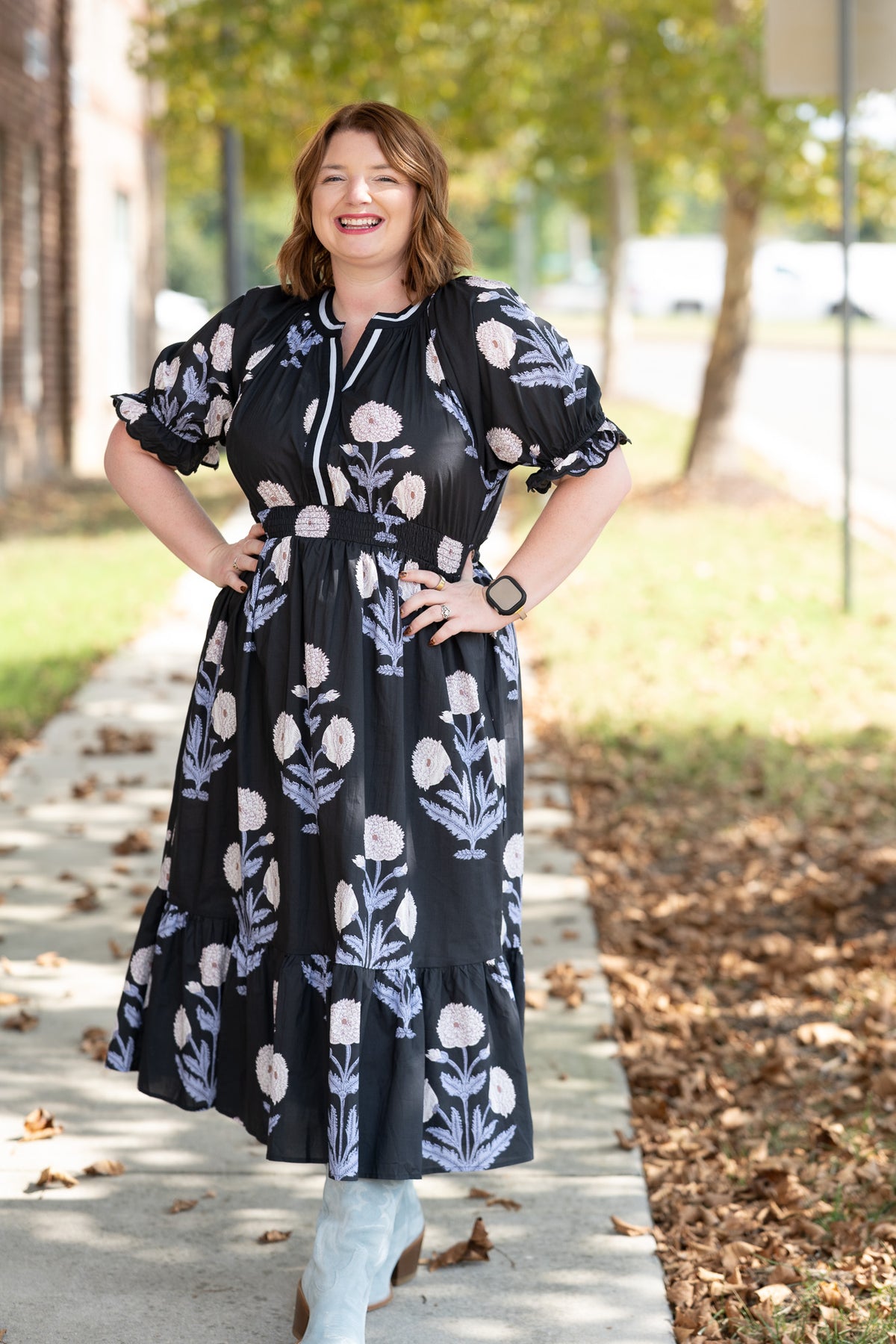 Bowie Blue Floral Midi