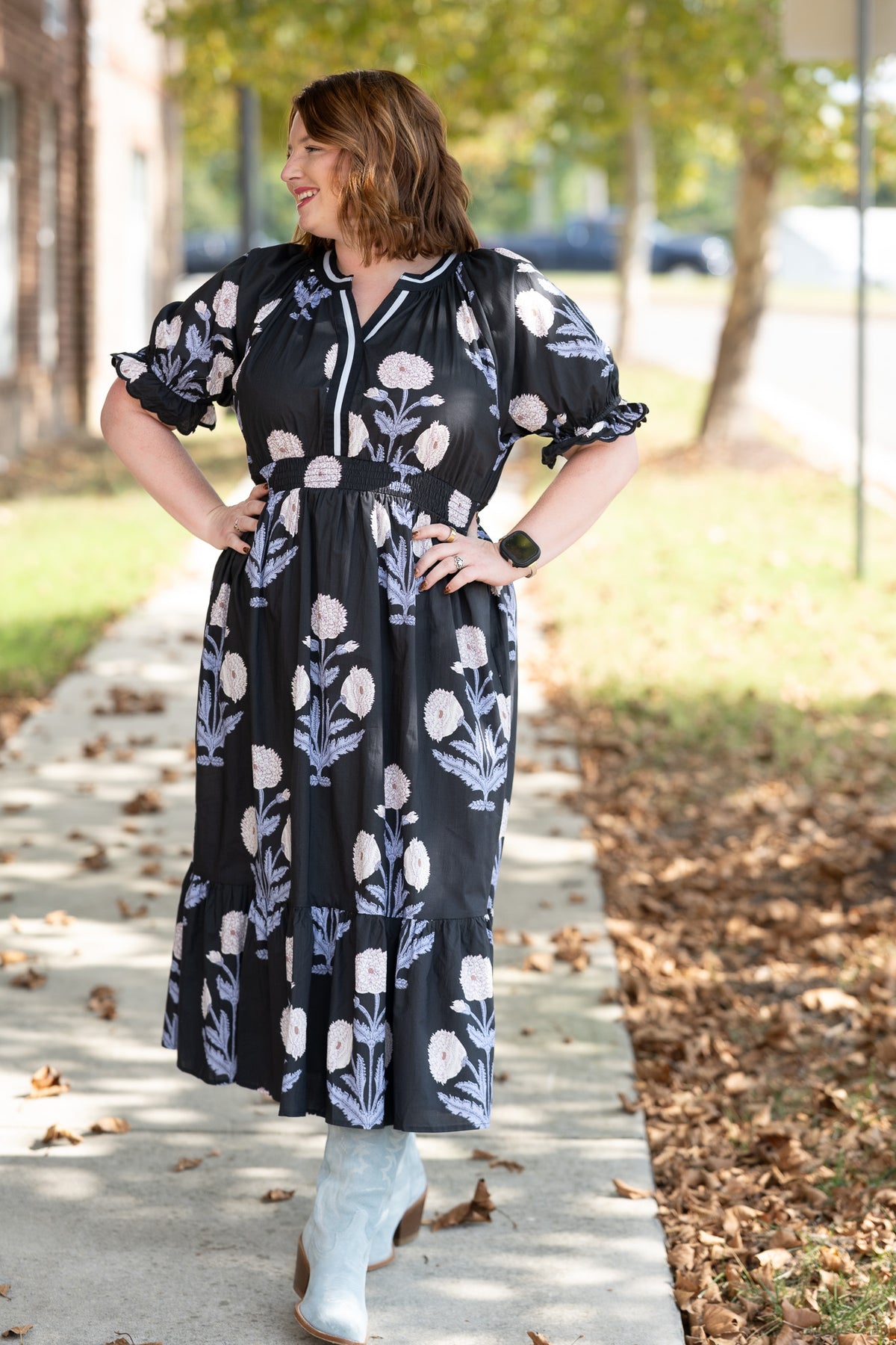 Bowie Blue Floral Midi