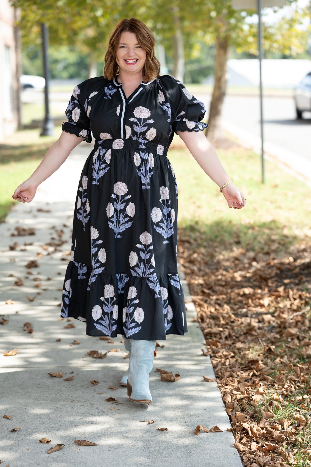 Bowie Blue Floral Midi
