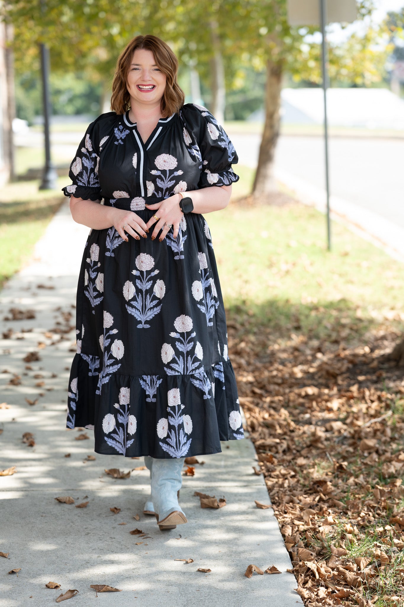 Bowie Blue Floral Midi