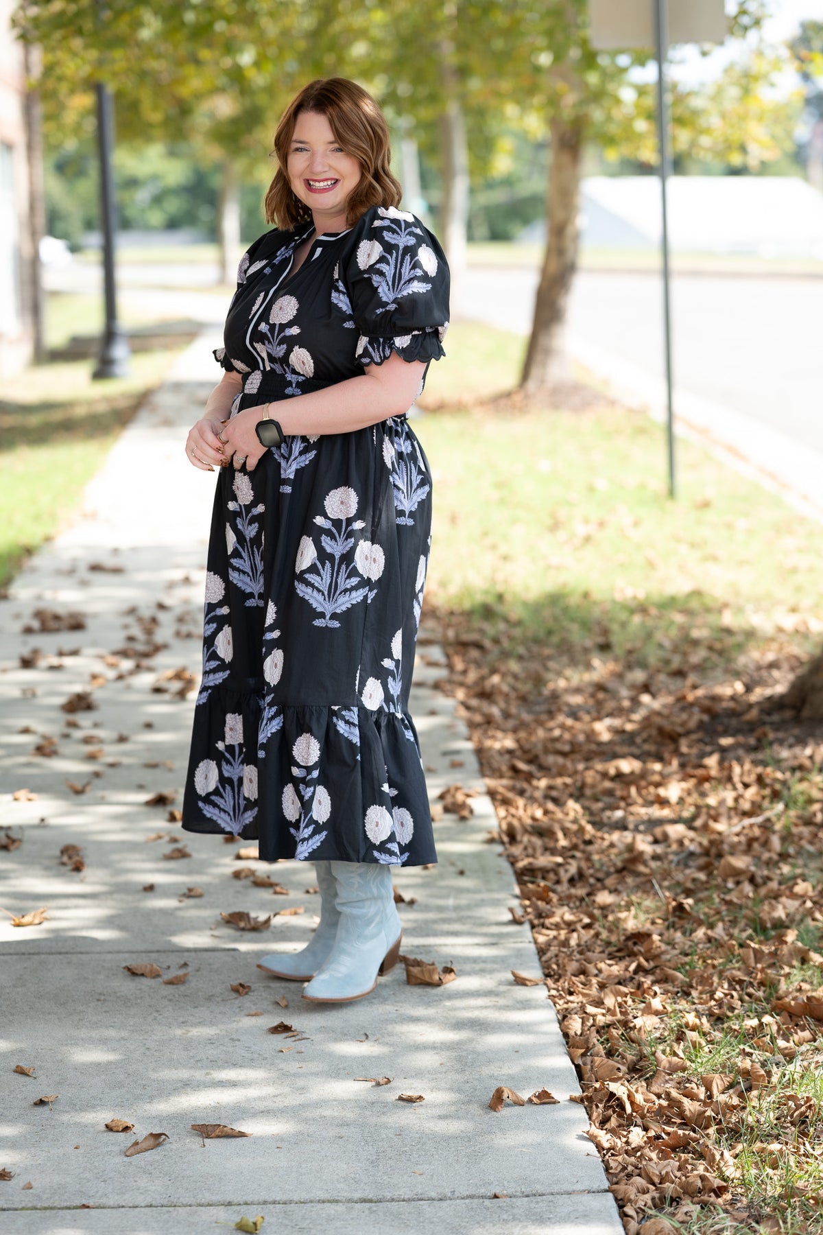 Bowie Blue Floral Midi