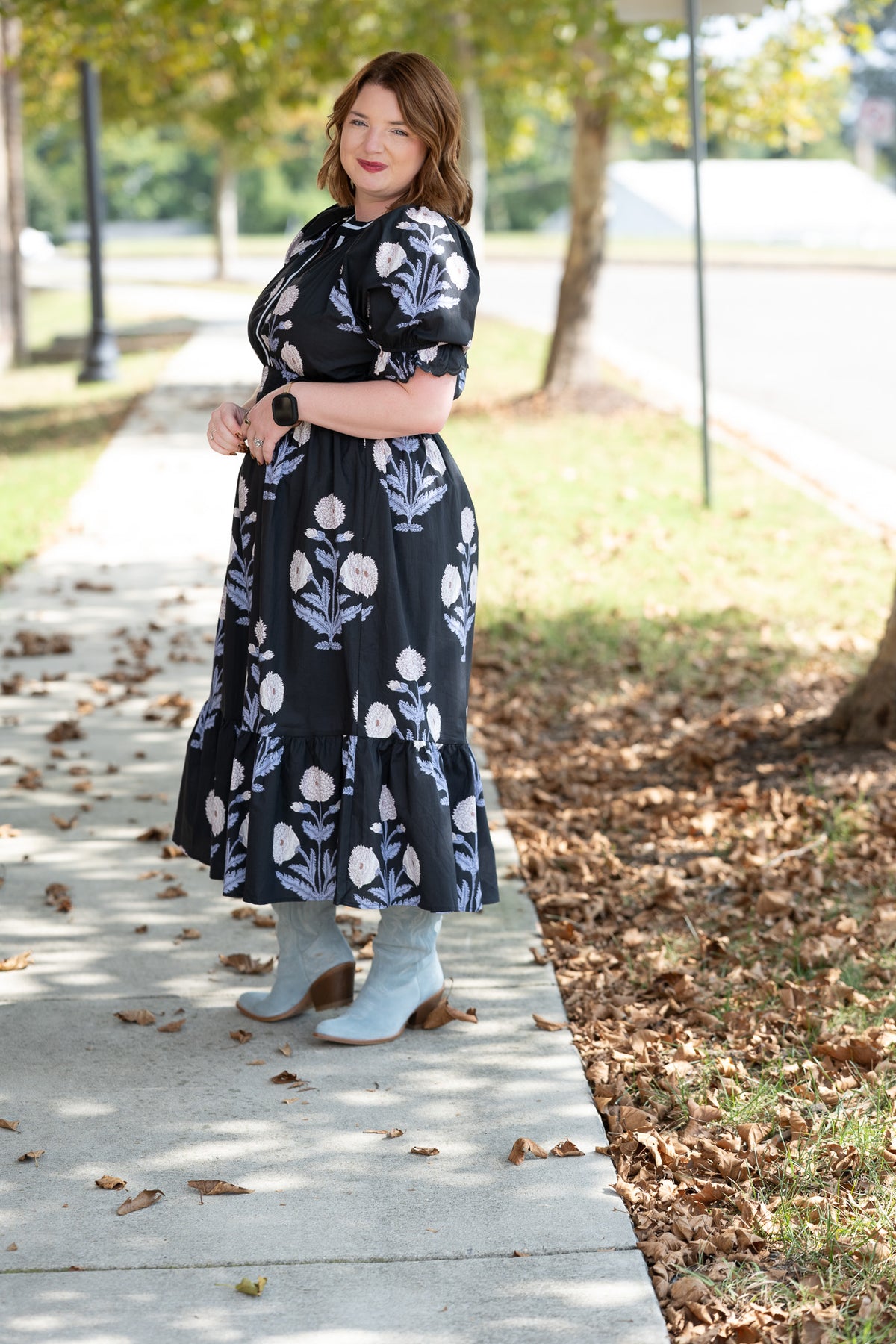 Bowie Blue Floral Midi