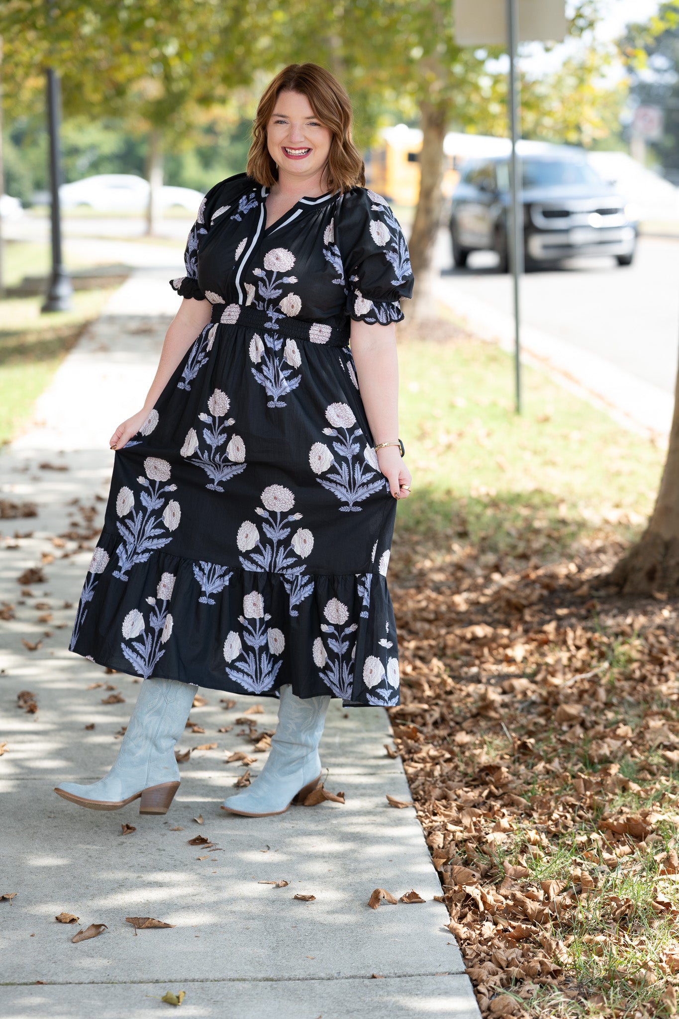 Bowie Blue Floral Midi