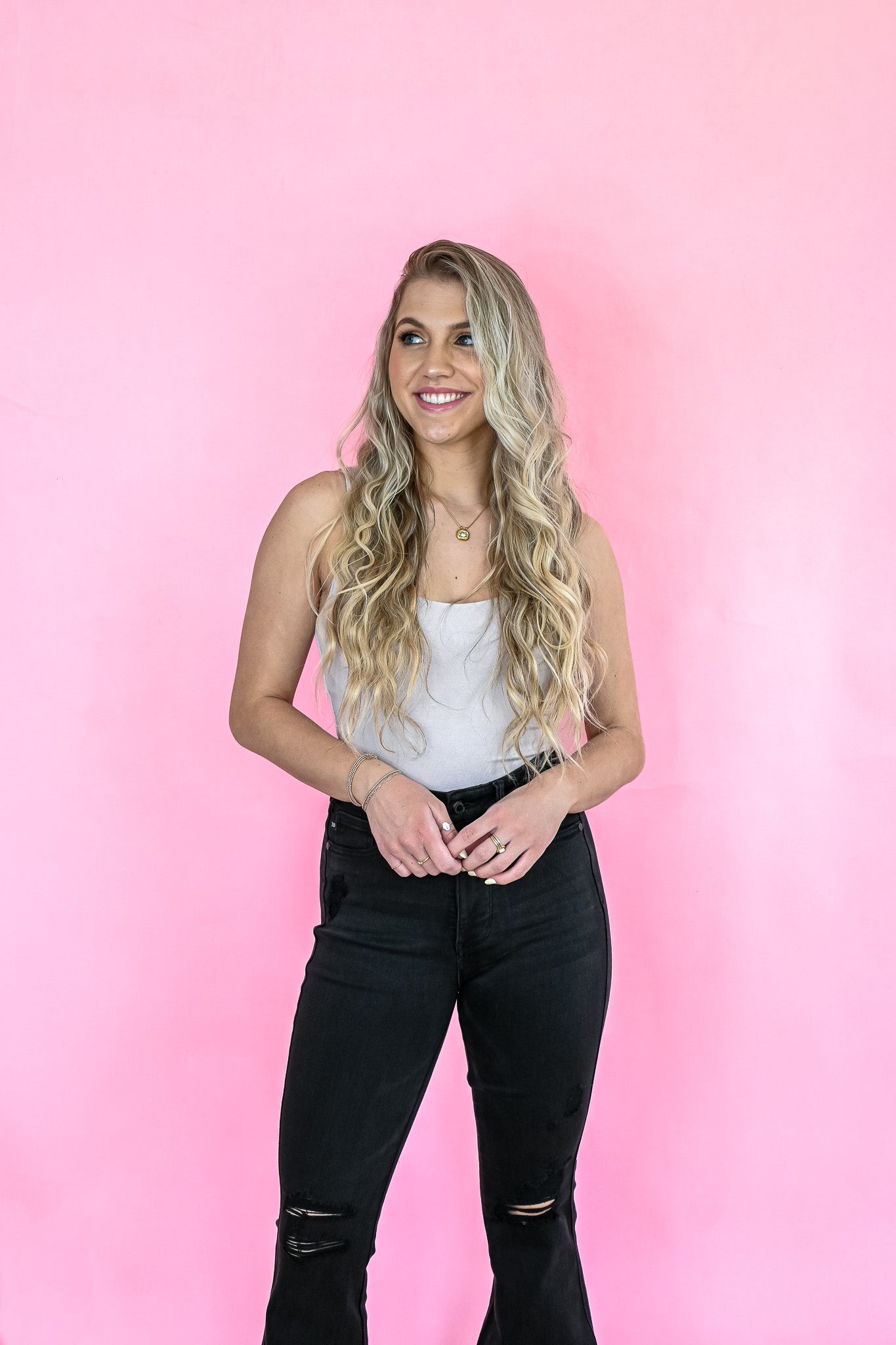 Black High Waist Destroy Flares -