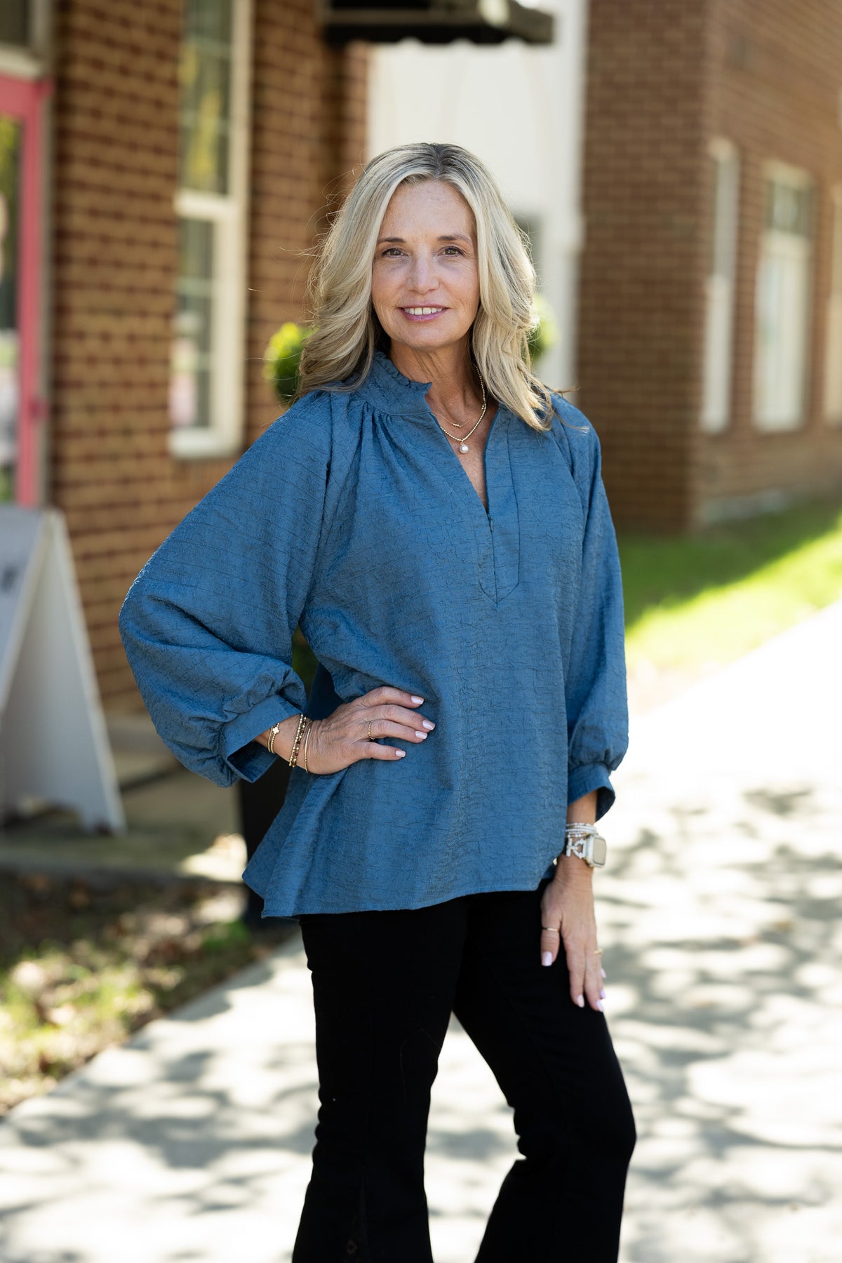 Sadie Slate Blue Top -